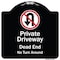 Signmission Designer Series-Private Driveway Dead End No Turn Around With Symbol, 18" x 18", BW-1818-9924 A-DES-BW-1818-9924 - alternate 1